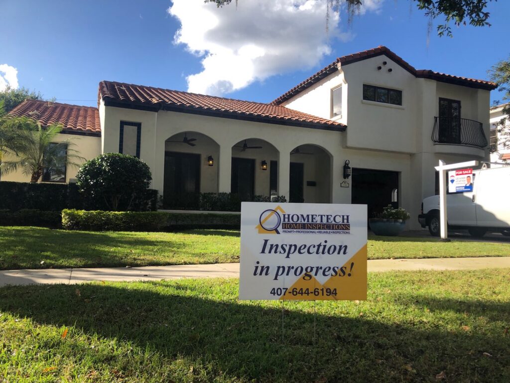 Central Florida Home with HomeTech Home Inspections sign in front yard